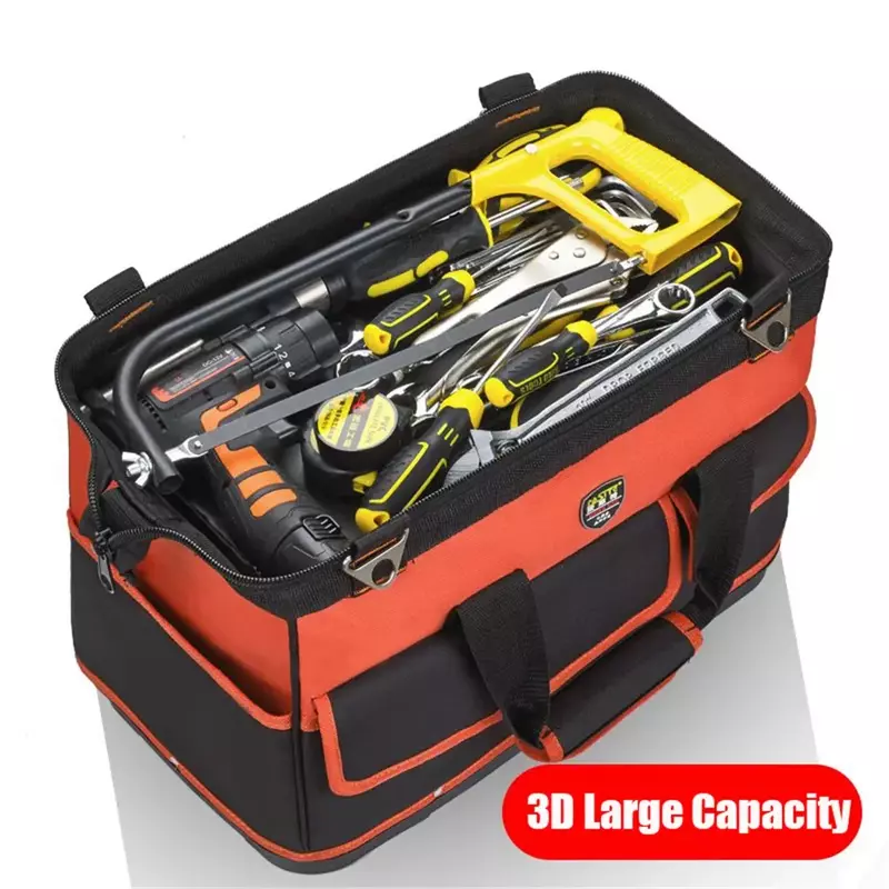 Heavy Duty Multi-Function Canvas Tool Bag Oxford Cloth Electrician Multi Pockets Waterproof Storage Work Bag Tools Organizer