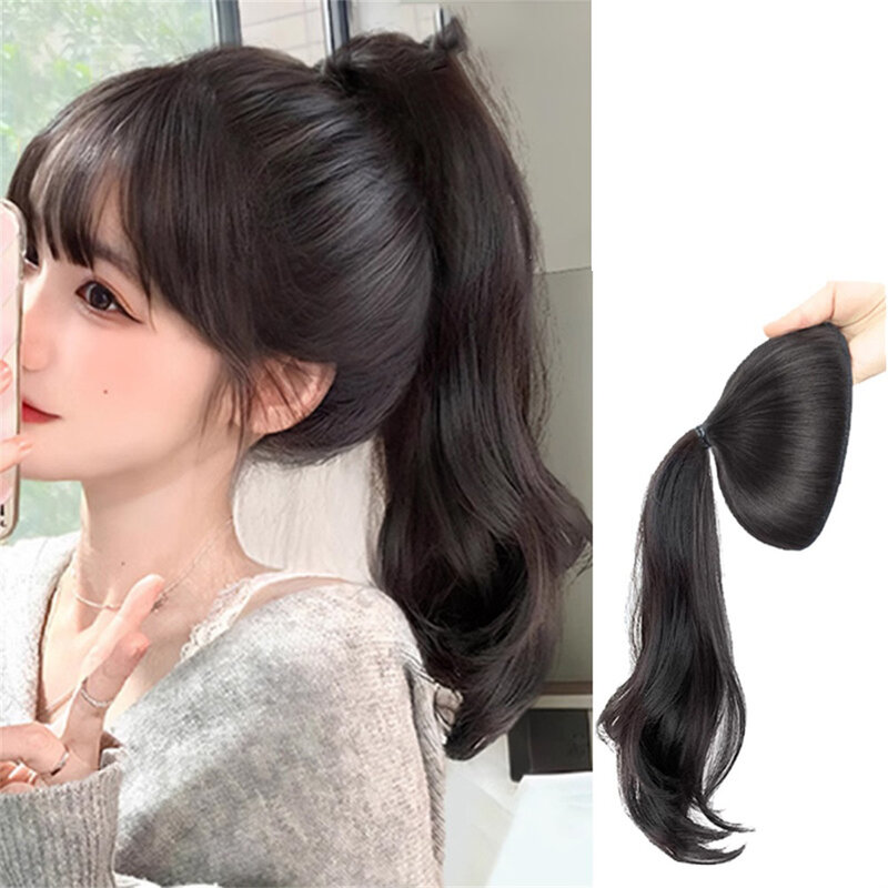 Trendy Curly Ponytail Wig Women Natural Wigs Perfect Head Shape Simulated Pomelo Peel for Ultra Light Hair Growth Curly Hair Pon