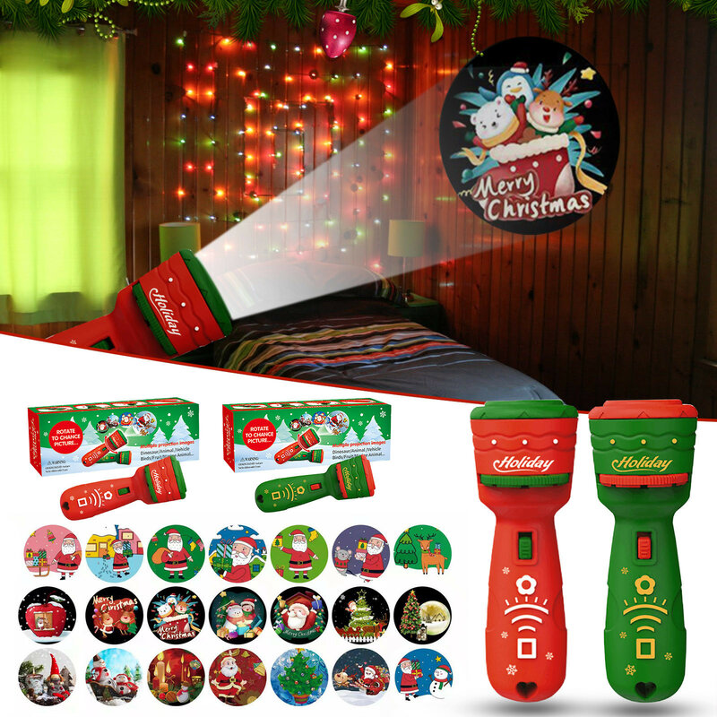 Proyector de luz Led con 24 tarjetas, lámpara de proyección de navidad, luces nocturnas creativas, regalo para niños, juguetes de dibujos animados, lámparas decorativas