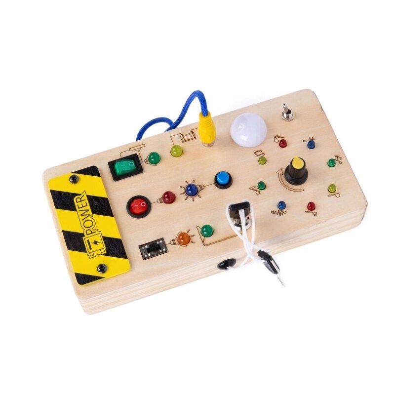 Многофункциональная игрушка-доска Монтессори, светодиодная доска, игрушка для малышей, электрическая доска-головоломка, Прямая