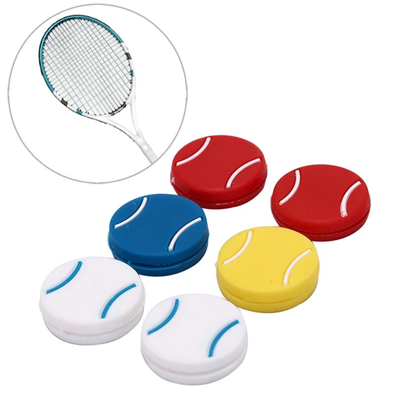 Raket tenis warna-warni, peredam getaran, aksesori olahraga silikon anti-getaran