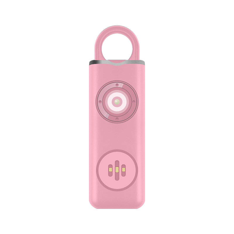 Gantungan kunci pertahanan diri, merah muda Alarm keamanan 130db gantungan kunci pertahanan diri produk perlengkapan untuk wanita anti-serigala