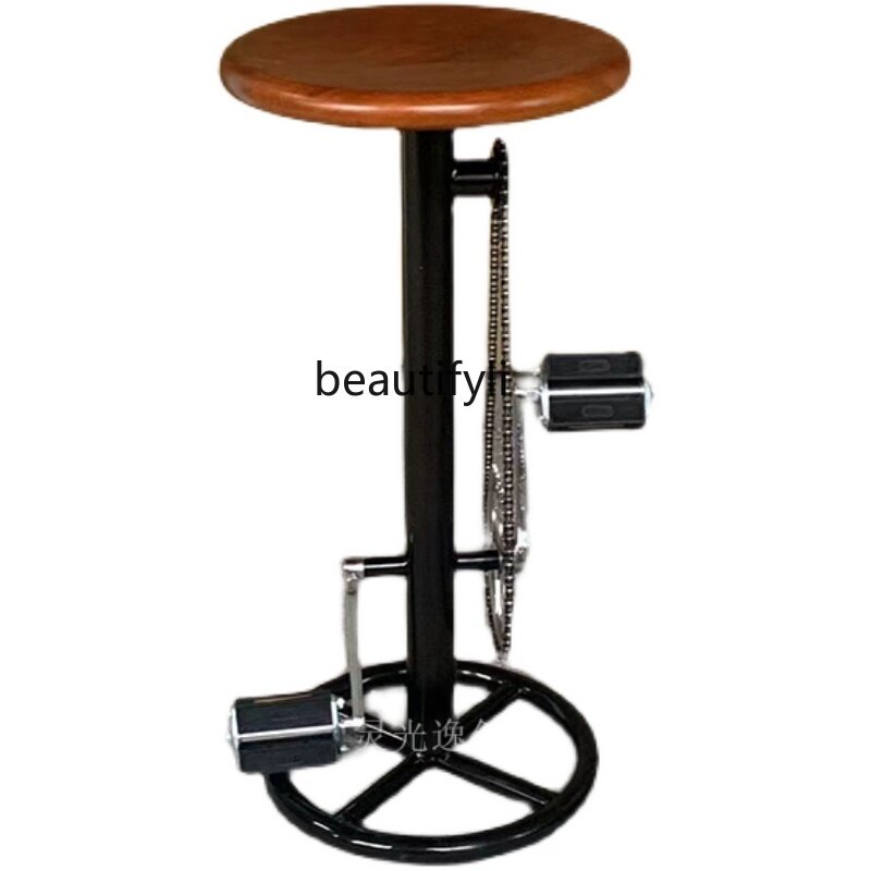 American Country Bicycle Chain Pedal Retro Industrial Style Bar Bar Stool Bar Chair