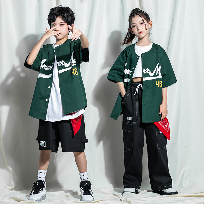 Children's street dance hip-hop set, handsome modern dance practice suit, walking show performance suit