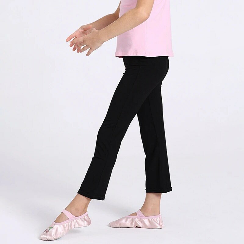 3-14y Kinder Mädchen Leggings dehnbare lose große ausgestellte Hosen Teenager-Hosen für Kinder Tanz hosen