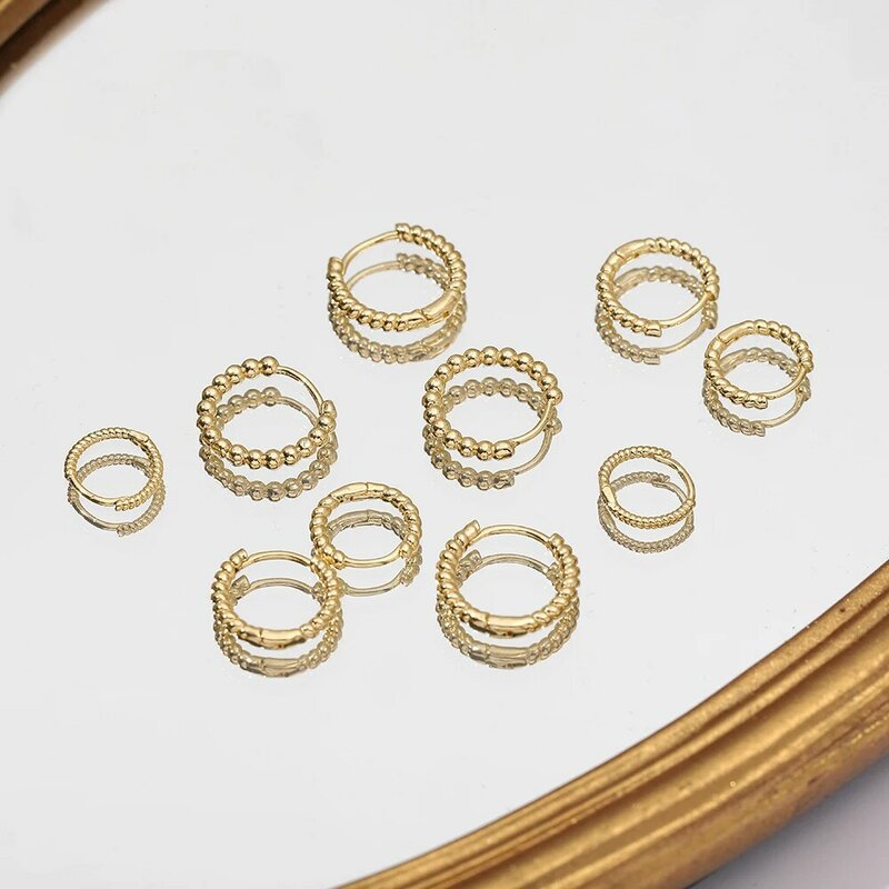 Orecchini a cerchio in acciaio inossidabile Color oro per donna piccoli semplici orecchini a cerchio rotondo Huggies accessori Steampunk