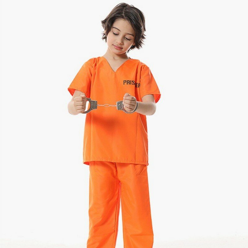 Uniforme de Prison pour Adulte et Enfant, Ensemble de Garde-Robe Cosplay, Accessoire de Costume de Scène pour ixd'Halloween