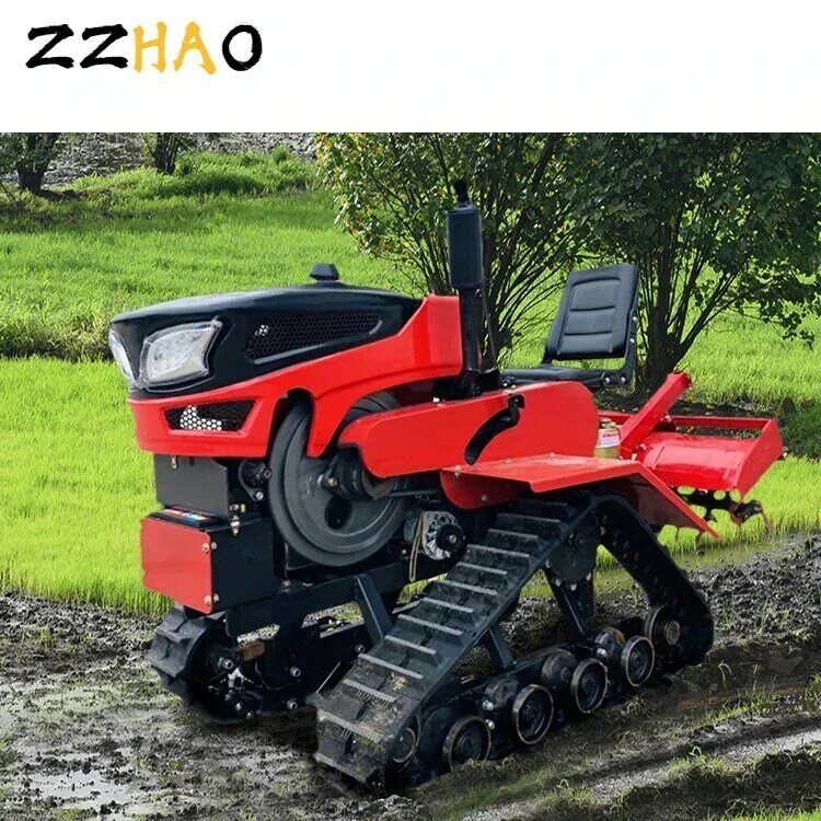 Mini cultivador agrícola con Control remoto, máquina cultivadora para arroz/Tractor sobre orugas de jardín, precio barato