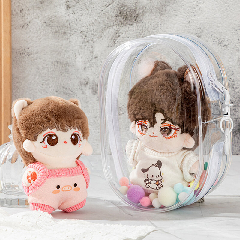 透明なPVCぬいぐるみバッグ,透明なディスプレイポーチ,アニメの人形,新しいコレクション,15cm