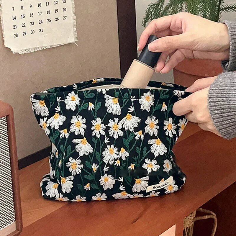 Borsa cosmetica da donna di moda borsa da donna con pochette grande fiore borsa per il trucco borsa da viaggio borse da viaggio borse da viaggio per matite da studentessa