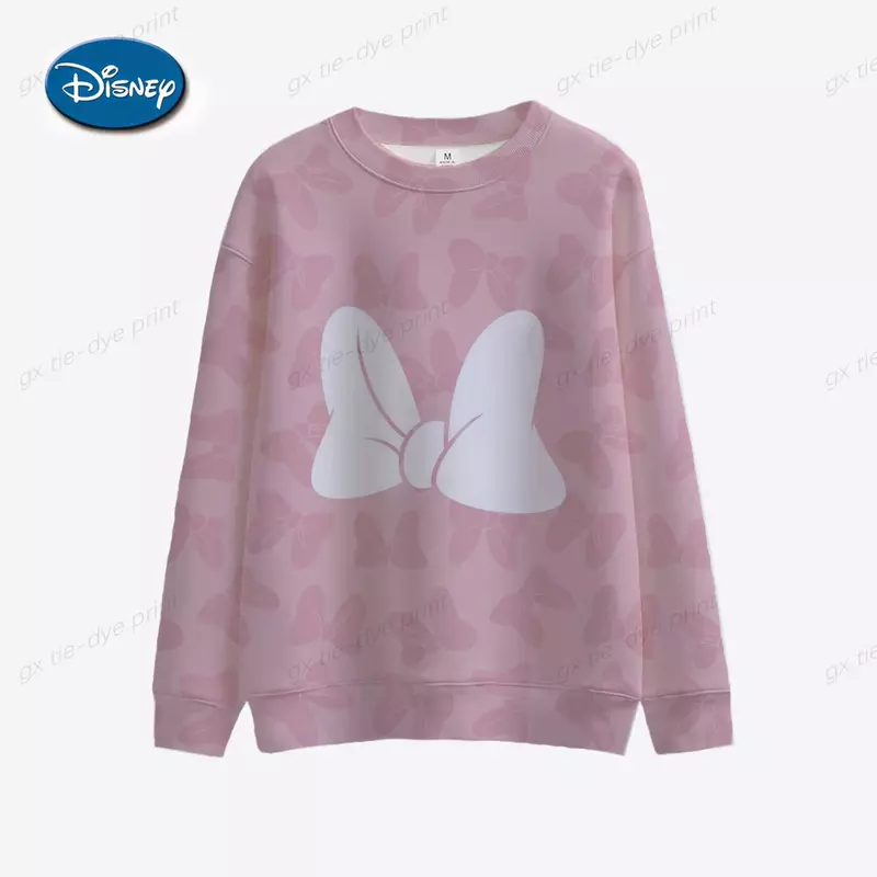 2024 Disney Mickey Mouse Kapuzen pullover für Kinder Cartoon Langarm Rundhals pullover für Mädchen Männer und Frauen
