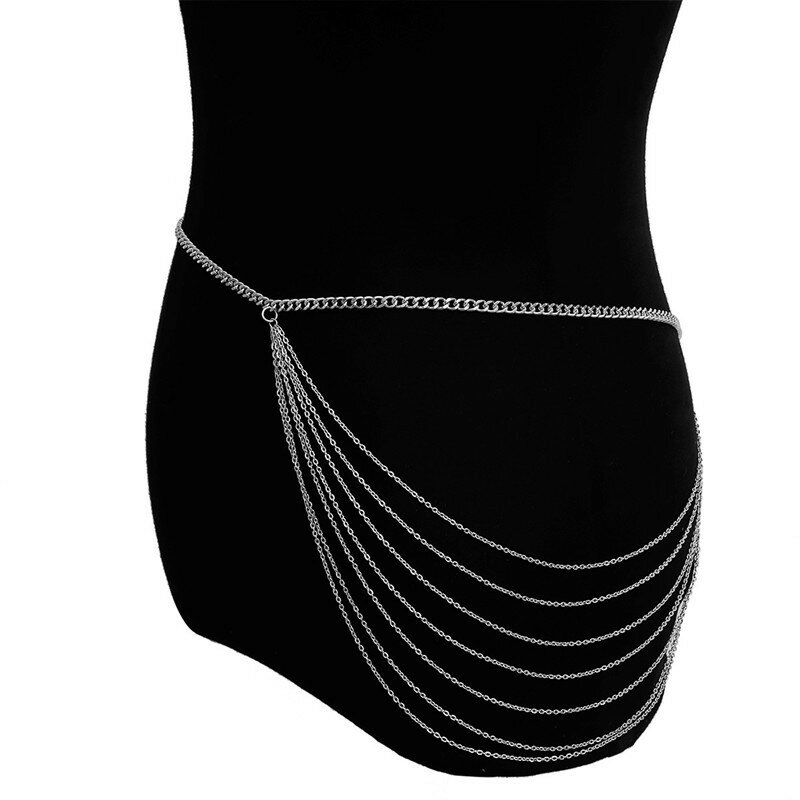 1pcs Multi Layer Waist Chain Belt For Women Hiphop Dress Jeans Belts Belly Chain Dress Body Belt Fashion Jewelry  Waist Chain