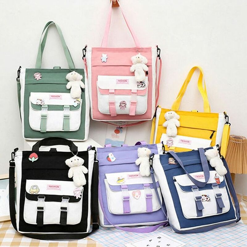 Canvas Zipper Pouch Bag New Multifunctional Thickened Tutorial Bag Portable Large Capacity Document Bag School Office Supplies