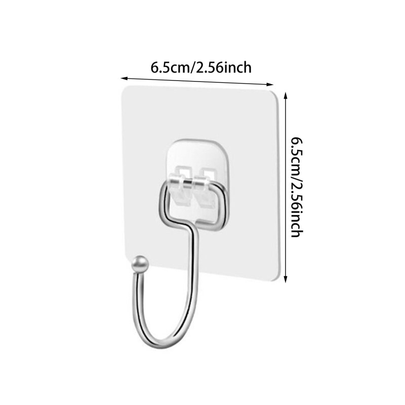 10/50Pcs Hooks Heavy Duty Waterproof Adhesive Wall Hooks Nail-Free Waterproof For Kitchen Bathroom Strong Adhesive Hook