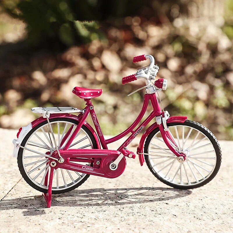 Mini modelo de mountain bike liga infantil, bicicleta clássica, simulação de fundição, dedo de metal, antiquado, brinde, coleção, 1:10