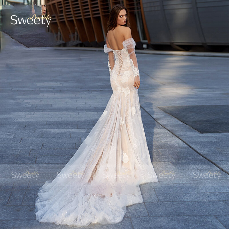 Simplicity Wedding Dress Organza Satin With Embroidery Lace Ball Gown A-Line Full Sleeve O-Neck Bride Dress Vestido De Novia But