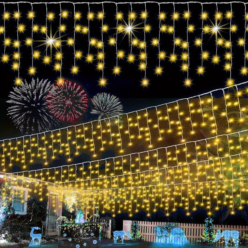 Рождественское украшение 2024/2025, светодиодные гирлянды в виде сосулек для улицы, свисающие на 0,4/0,5/0,6 м, рождественские гирлянды для дома, новый год 2025, новогодние украшения 2025,новогодний декор, гирлянда