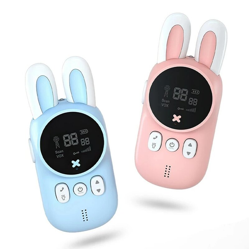 Mini walkie-talkie portátil para niños, Juego de 2 piezas, transceptor, alcance de 3KM, Radio UHF, interfono con cordón