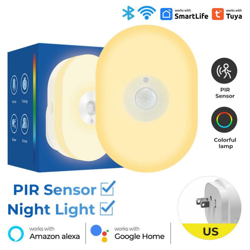 Veilleuse LED avec détecteur de mouvement, lampe aste par USB, Tuya Smart Life, prend en charge Alexa Home, Wi-Fi