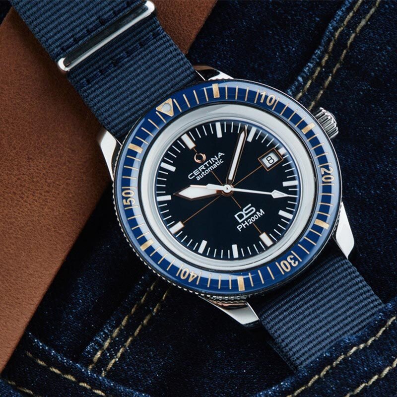 Certina DS PH200M zegarek kwarcowy męski luksusowy zegarek Business Casual modne męskie zegarki skórzana wodoodporna duża tarcza zegarek dla mężczyzn