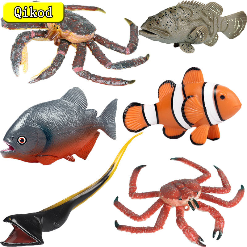 New Ocean Sea Life simulazione modello animale deep sea Devouring Eel Piranha flounder Fish Action Toy figure giocattoli educativi per bambini