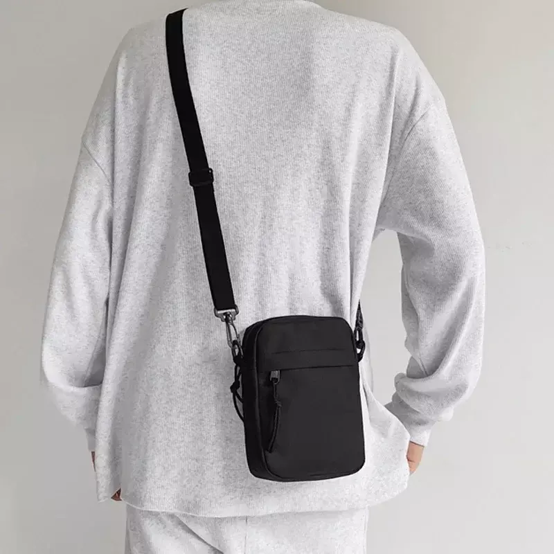 XDX01-Sacs à bandoulière en toile décontractés pour hommes, petits sacs à bandoulière zippés, poudres à bandoulière simples, sac initié