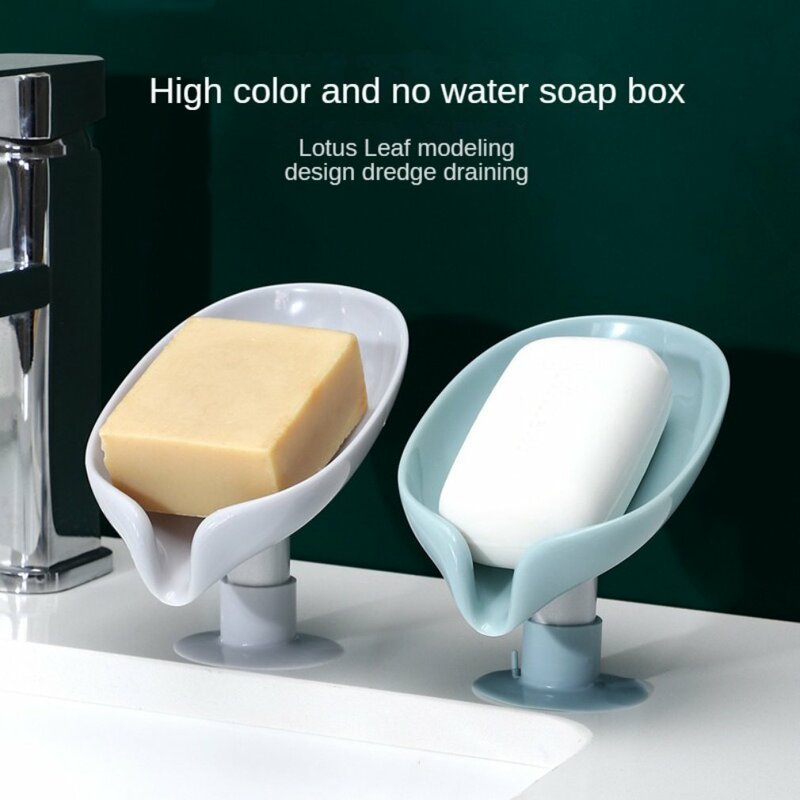 Pemegang piring sabun berbentuk daun, tempat penyimpanan Nonslip kamar mandi, wadah sabun cuci, piring sabun, Rak pengering spons dapur
