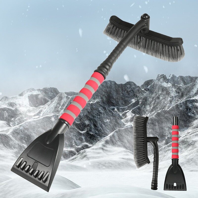 Новая автомобильная лопата для снега, многофункциональная автомобильная щетка для удаления глазури и снега, 2 в 1, зимние инструменты для очистки снега