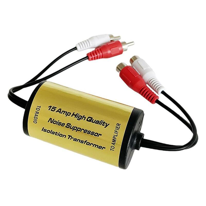 RCA Audio Noise Filter Suppressor Ground Loop Lsolator For Car And Home Stereo 2×RCA Male, 2×RCA Female