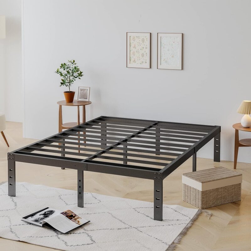 Оправа для кровати большого размера COMASACH, 14 дюймов, поддерживает до 3500 фунтов, не требует пружины коробки, платформа с прочной металлической сталью, простая
