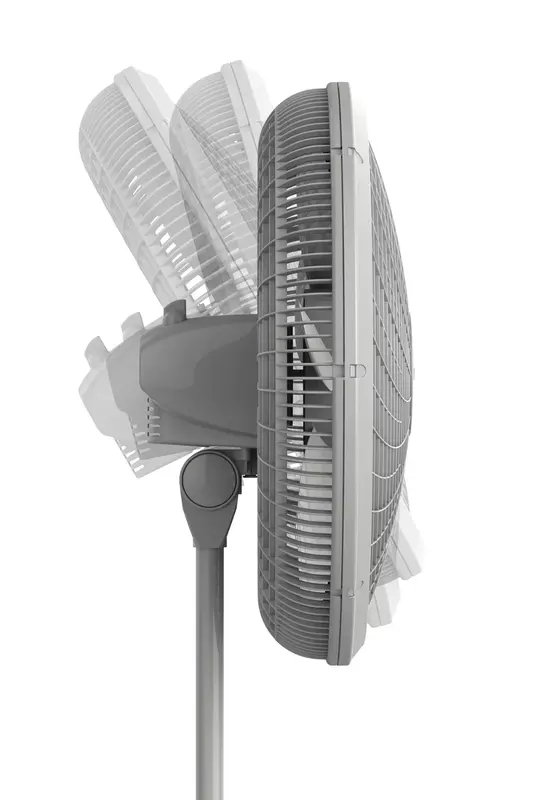 18" Adjustable Cyclone Pedestal Fan with 3 Speeds, S18902, Gray