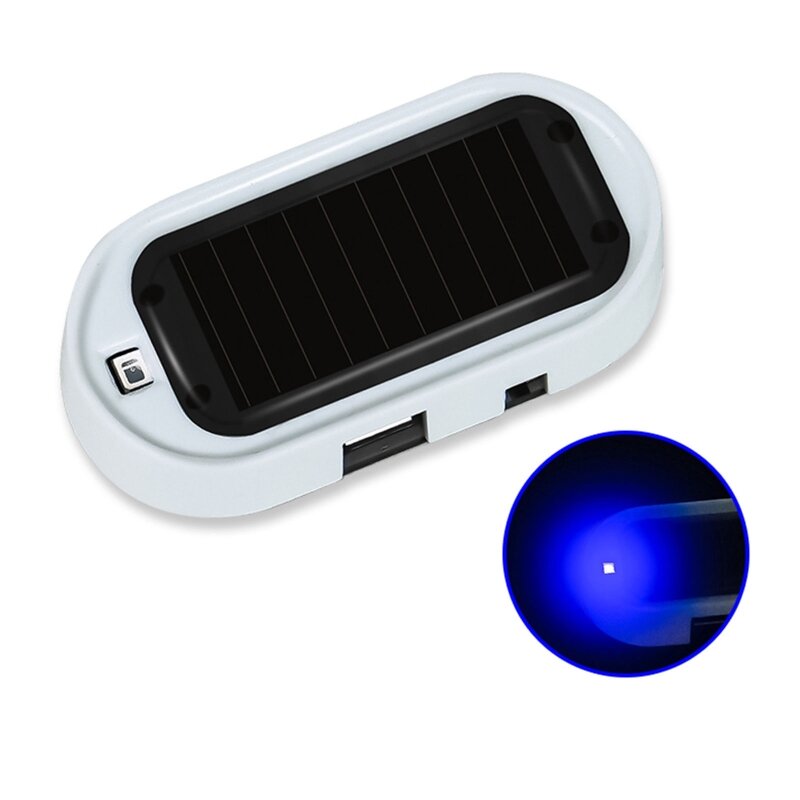 Solar USB Power Auto Alarm Waarschuwing Antidiefstal LED-flitslicht Knipperend signaallamp Dropship
