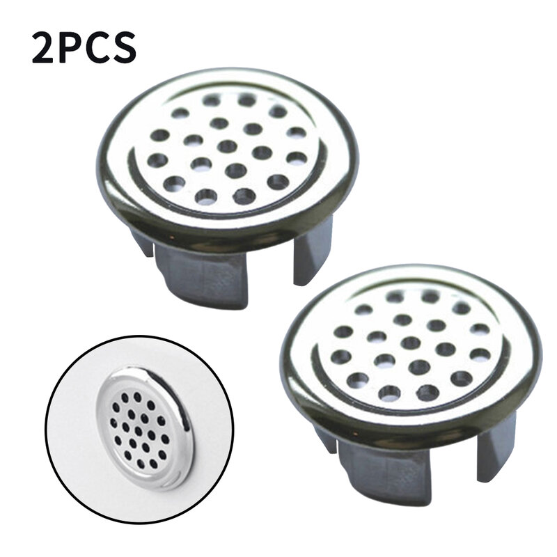 2pcs For Kitchen Bathroom Basin Sink Accessories Overflow Ring Bathroom Overflow Covers For Basin/Sink Chromed Replacement Hole