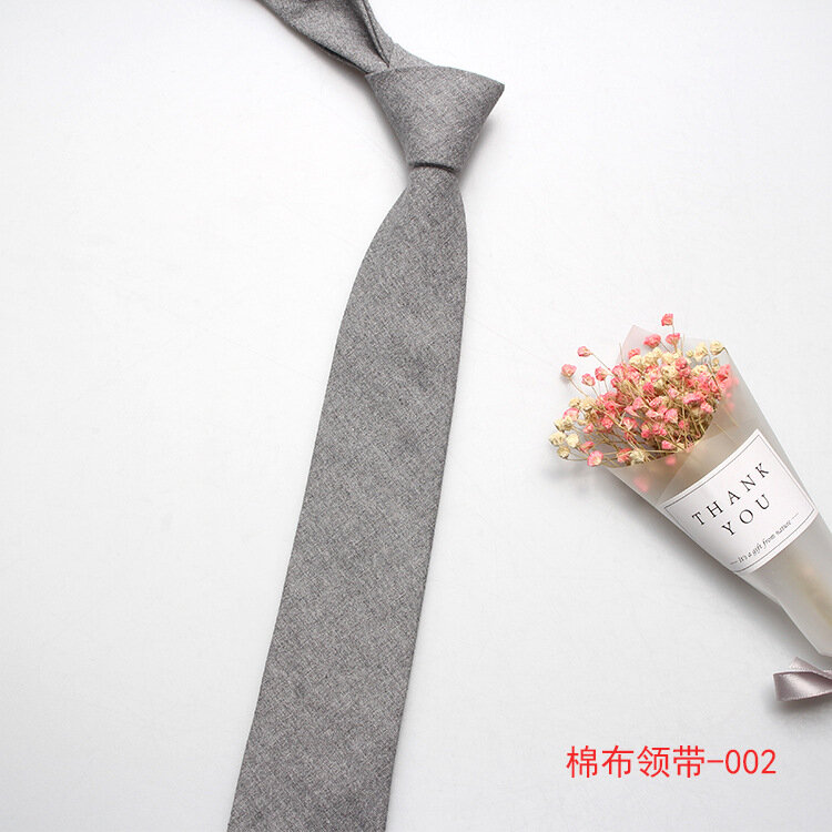 Linbaiway Men Slim Solid Necktie Casual Cotton Black Neck Ties for Man Skinny Designer Narrow Business Wedding Necktie Corbatas