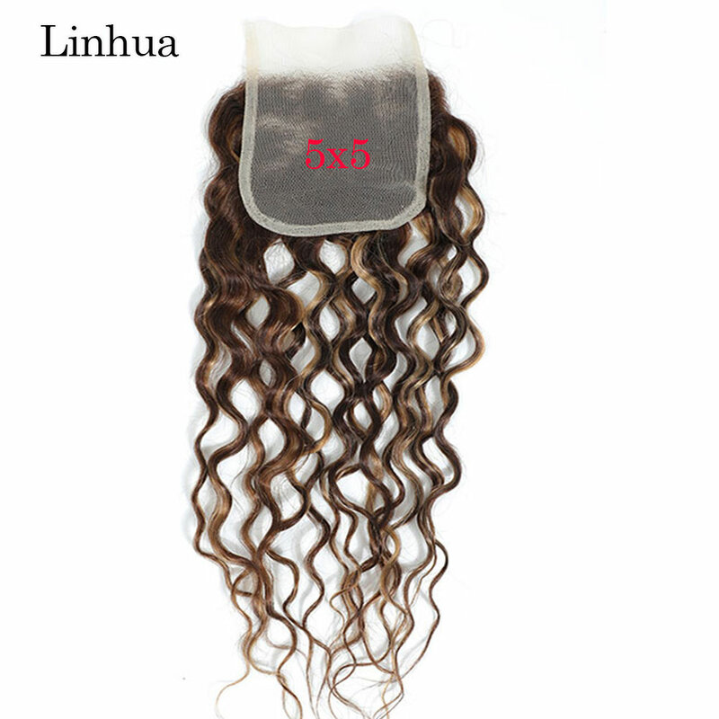 Прозрачные волнистые волосы Llinhua, 13x4, фронтальная подсветка на сетке, P4/27, 4x4, 5x5, кружевные человеческие волосы с эффектом омбре, коричневого, медового, светлого цвета