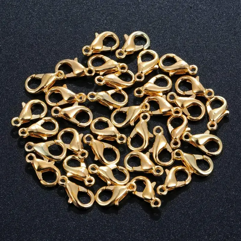 Cierres de langosta para pulseras, collares, ganchos de cierre de cadena, accesorios para la fabricación de joyas, 100 Uds.