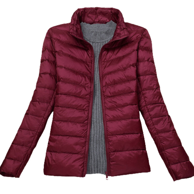 Manteau zippé avec poches pour femme, doudounes courtes, adapté au shopping