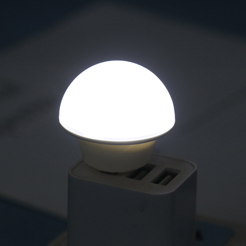 Mini LED Night Light, USB Plug Lamp, Power Bank Charging, Luzes do livro, Pequena leitura redonda, Lâmpadas de proteção para os olhos