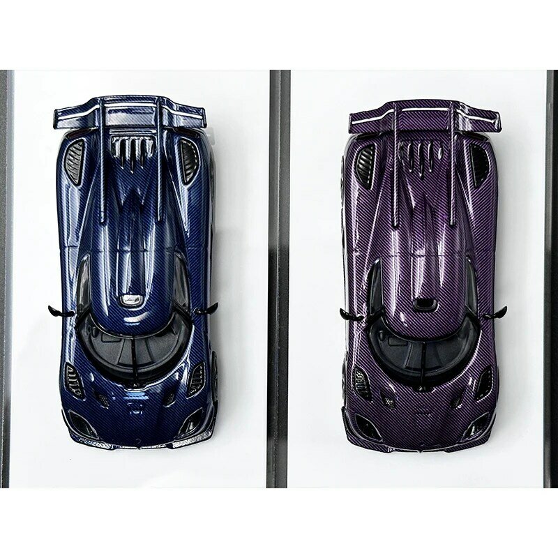 مجموعة سيارات طراز HKM-Diecast ، Agera One 1 ، حبوب كربون زرقاء وأرجوانية ، ألعاب سيارات مصغرة ، متوفر ، 1:64