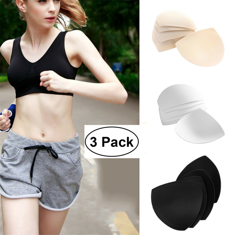 Swimsuit Padding Inserts Women Clothes Accessories Triangle Sponge Pads Chest Cups Breast Bra Bikini Inserts Chest Pad 3pairs