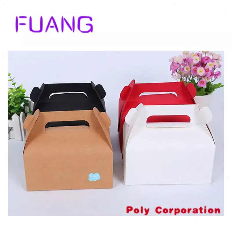 Custom  gable box Shaped Disposable food grade kraft or white paper packing for takeaway packaging