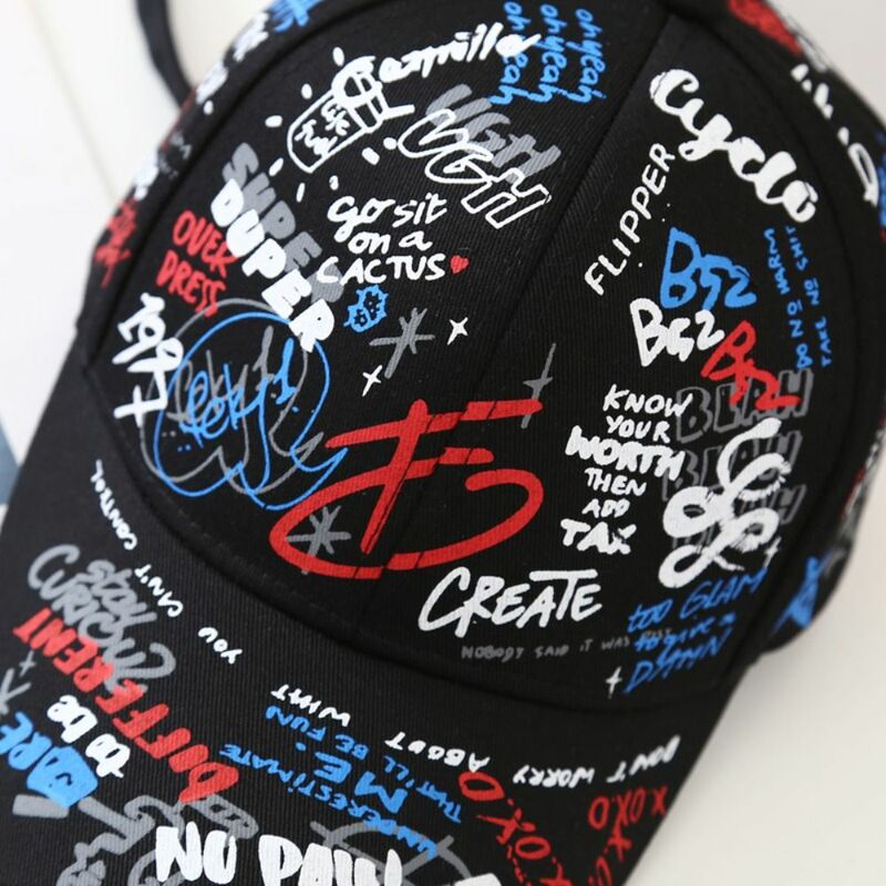 Gorra de béisbol con Graffiti de algodón Unisex, gorra deportiva informal, parasol, Hip Hop, ajustable, para exteriores, Verano