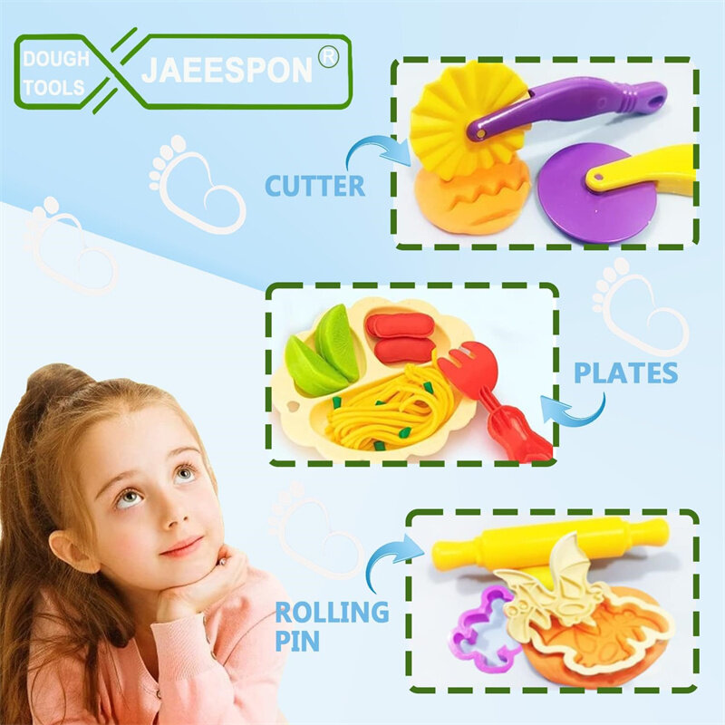 Dough Play Tool for Kids Cartoon Dinosaur Fruit Roller Cutter Scissor Playdough Accessories Plasticine Mould Early Education Toy