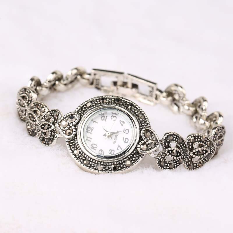 Nieuwe Mode Designer Promotie Tibetaans Zilver + Armbanden + 26% Crystal Armband Horloge Voor Vrouwen Horloges