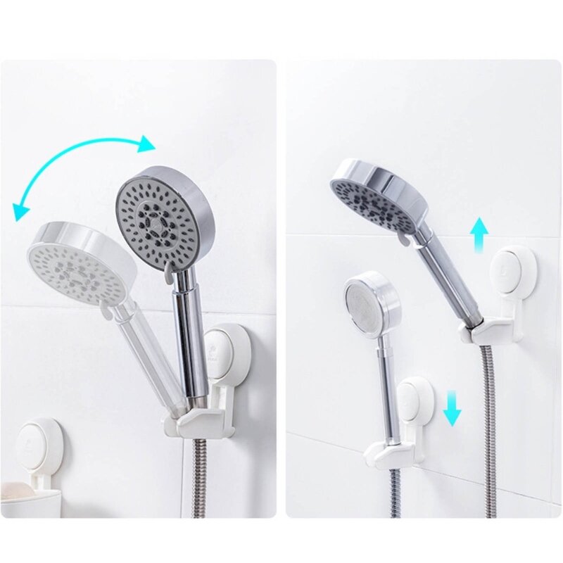 Waterproof Bathroom Shower Bracket Suction Cup Base Adjustment Shaking Head Rotating Shower Holder Punching Dropship