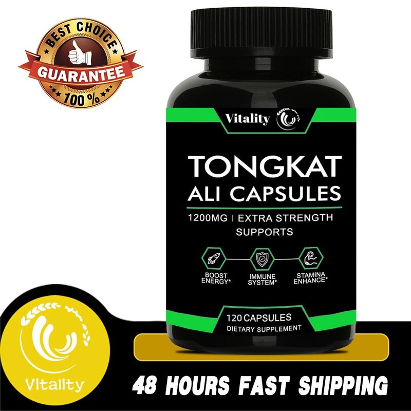 Vitality1200 mg Tongkat Ali Extrakt Kapsel für Männer Energie Ausdauer ergänzt keine Müdigkeit emotional stimulierende Lust
