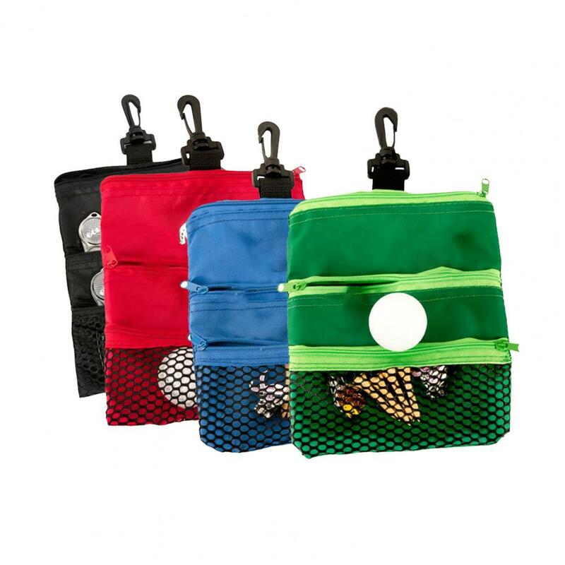 Golf Pouch Waterproof 360 Degree Swivels Pocket Ball Storage Hook Featured Zippered Golf Tee Pouch Bag Golf Accessories 골프용품