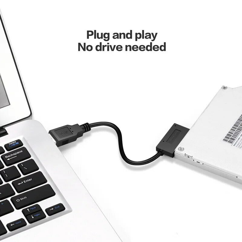 Notebook USB 2.0 naar Mini Sata II 7 + 6 13Pin Adapter Converter Kabel voor Laptop CD/DVD ROM Slimline drive Data cord Adapter