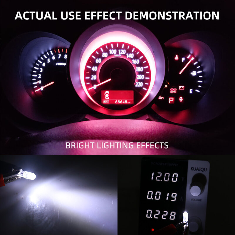 مصابيح داخلية للسيارة لسيارة كانبوس ليد ، إسفين مؤشر تدفئة لوحة القيادة ، مصباح أجهزة السيارات ، T5 ، 12 فولت ، W3W ، W1.2W ، 10 ma ، 20 ma