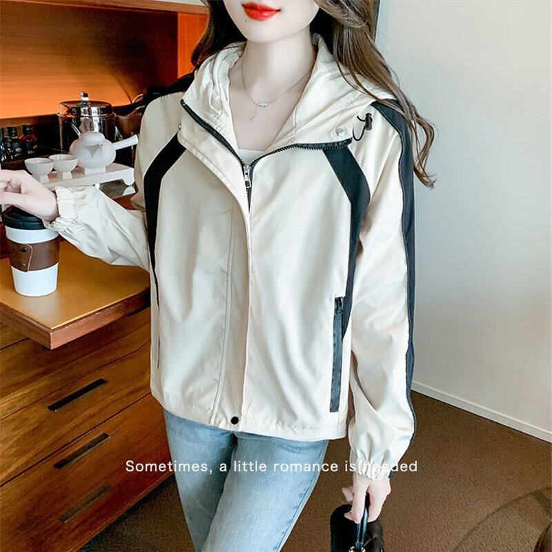 2024Fashion New Spring Autumn Short Coat Female Casual High Quality Women Jacket Hooded Outwear Age-Reducing Overcoat Ladies Top